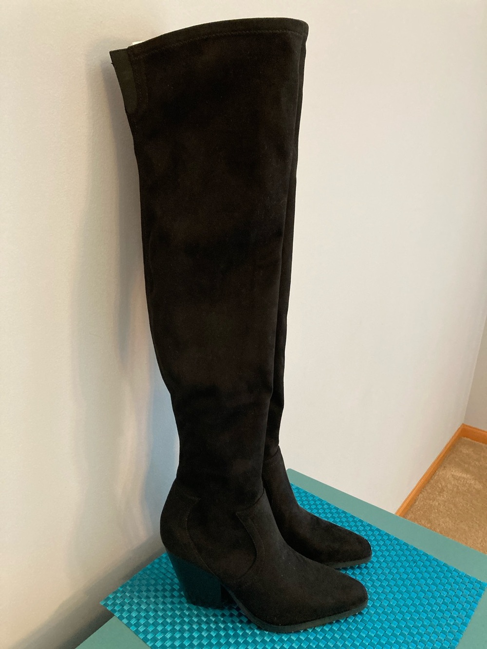 NWOT Marc Fisher Black Suede Over-the-Knee Boots Women Size 7